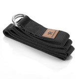 BODYMATE-Yogagurt-gurt-belt-Yoga-Baumwolle-Schnalle-Schlaufen-Strap-Stretching-Cotton-schwarz-black-4