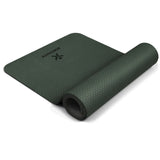 BODYMATE Yogamatte-Premium-TPE-rutschfeste-Fitnessmatte-Sportmatte-Gymnastikmatte-Matte-Fitness-Yoga-Pilates-Sport-midnight-green-schwarz-183x61cm-Dicke-6mm
