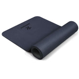 BODYMATE Yogamatte-Premium-TPE-rutschfeste-Fitnessmatte-Sportmatte-Gymnastikmatte-Matte-Fitness-Yoga-Pilates-Sport-Blau-schwarz-183x61cm-Dicke-6mm