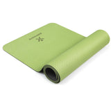 BODYMATE Yogamatte-Premium-TPE-rutschfeste-Fitnessmatte-Sportmatte-Gymnastikmatte-Matte-Fitness-Yoga-Pilates-Sport-apfel-gruen-schwarz-183x61cm-Dicke-6mm