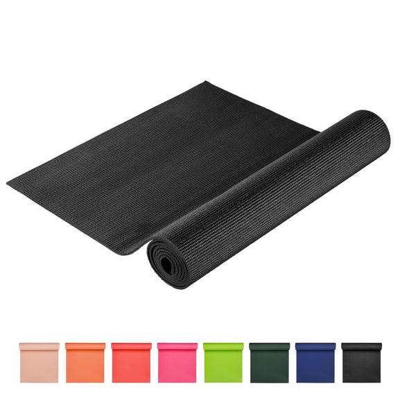 BODYMATE-Yogamatte-Premium-PVC-rutschfeste-Fitnessmatte-Sportmatte-Gymnastikmatte-Matte-Fitness-Yoga-Pilates-Sport-183x61cm-Dicke-5mm-schwarz-black-color-selector